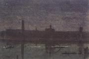 Night Sket ch of the Thames near Hungerford Bridge George Price Boyce.RWS